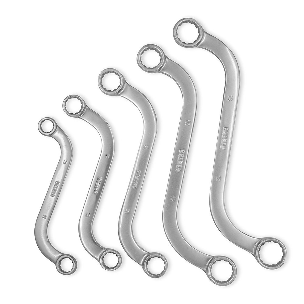 LLAVE ESTRIADA CURVA TIPO &quot;S&quot; 5 Pz. BREMEN® (7779)