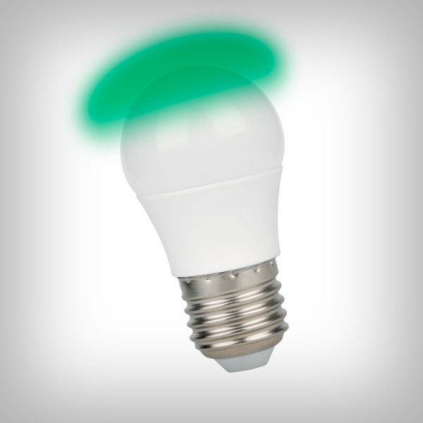 LAMPARA GOTA G45 3 W LED VERDE E-27 *