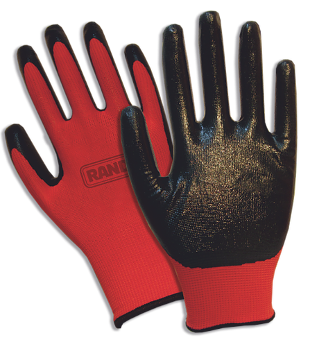 GUANTE T9 POLIEST. NITRILO ROJO/NEGRO SELLO IRAM (x 12)