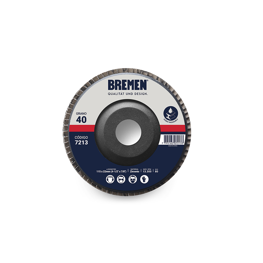 DISCO FLAP  7&quot;  Zirconio   (G.  60) BREMEN® (7218)