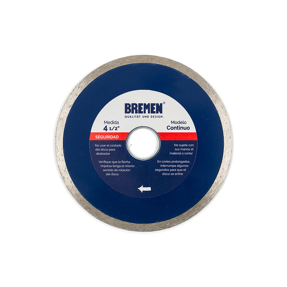 DISCO DIAMANTADO  4-½&quot; Humedo (CONTINUO) BREMEN® (4525)