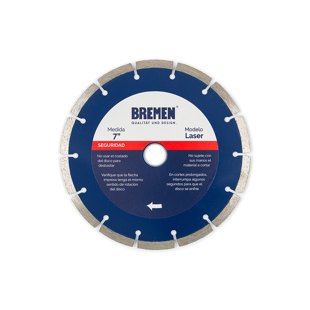 DISCO DIAMANTADO  7&quot;   Segmentado (LASER) BREMEN® (4529)