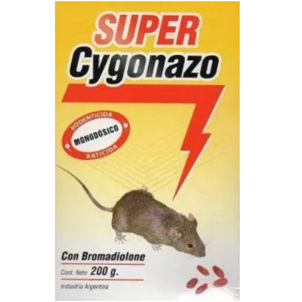 RODENTICIDA CEBO 4 Bol. x 200 grs. SUPERCYGONAZO