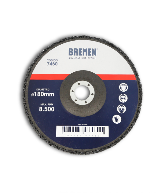 DISCO ABRASIVO FIBRA GRUESA 7&quot; BREMEN® [5 unid] para Amol. Ang. (7460)