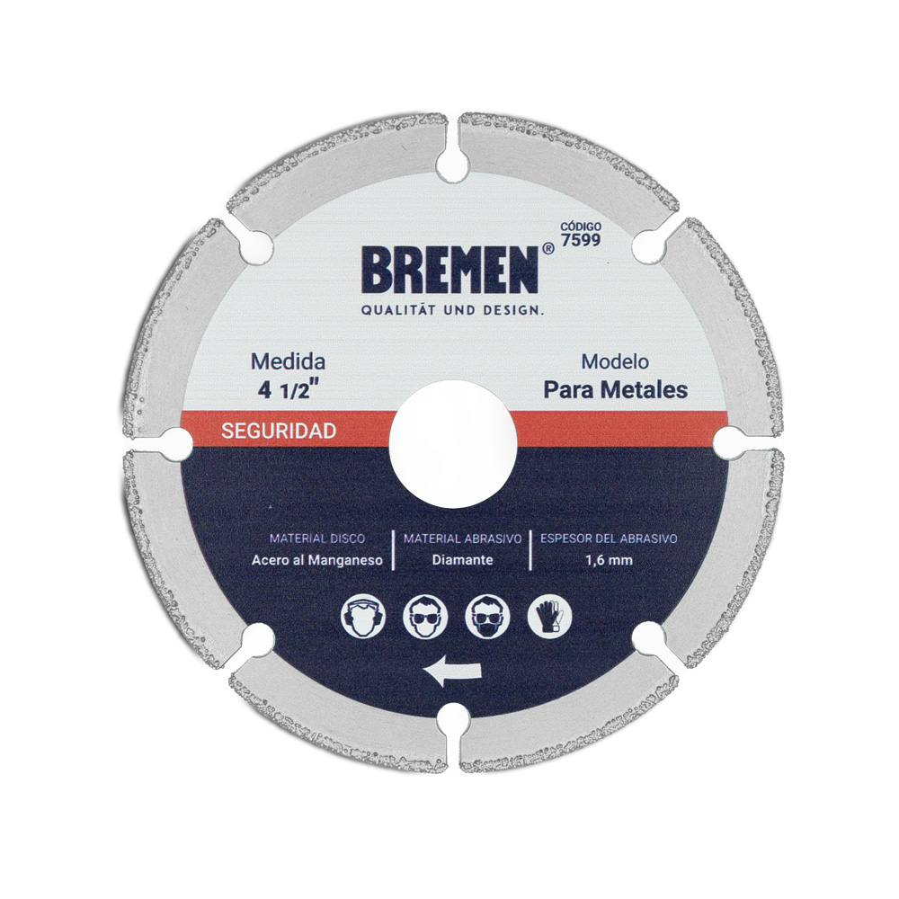 DISCO DIAM. BREMEN® 4-½&quot; p/ CORTE METAL (ALTO RENDIMIENTO) (7599)