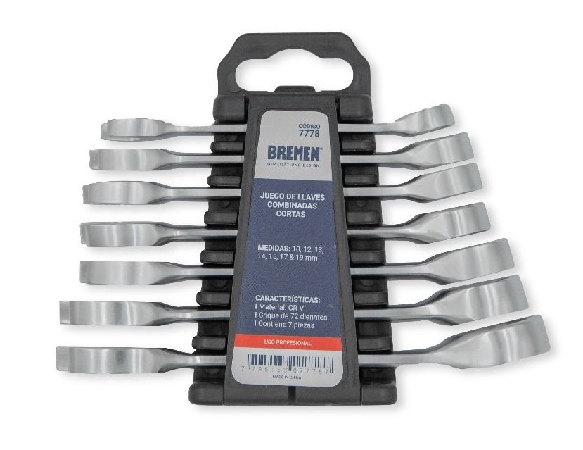 LLAVE COMBINADA CORTA 7 pz. BREMEN® (7778)