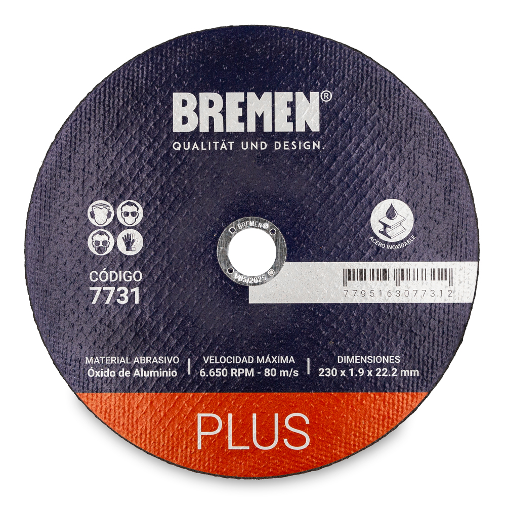 DISCO DE CORTE PLUS 9&quot; (230x1.9x22mm) [10 unid] BREMEN® (7731)