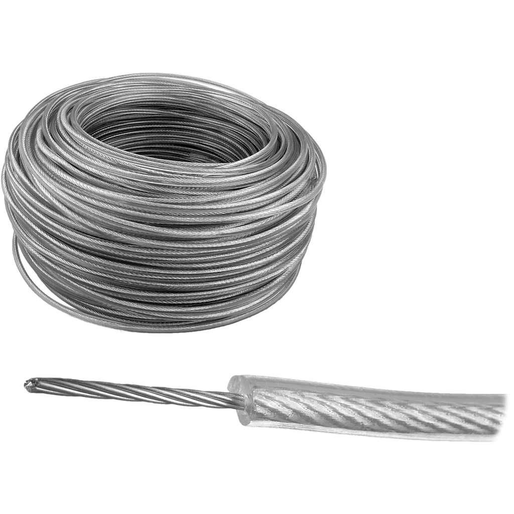 CABLE DE ACERO FORRADO (100 mts.)