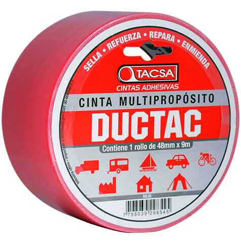 CINTA MULTIPROPOSITO DUCTAC  9 m ROJA TACSA