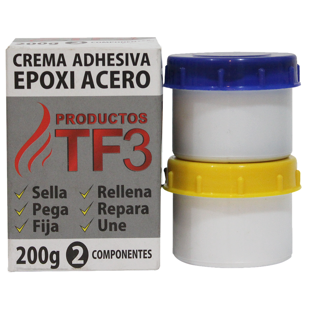 CREMA ADHESIVA EPOXI ACERO 200 Gr. 2 COMP.