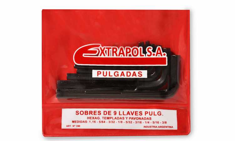 JGO. LLAVES ALLEN (1/16 a 3/8) 9 Pz. EXTRAPOL